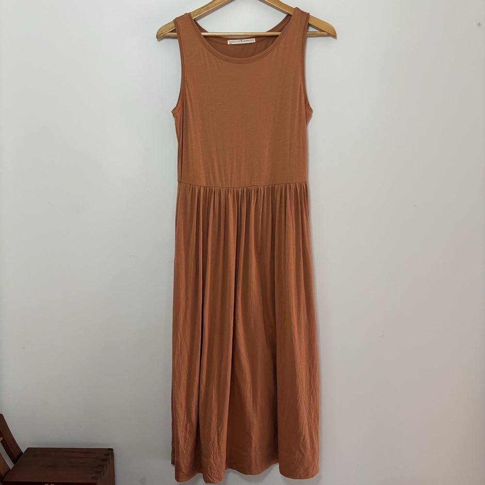 Peruvian Connection Sleeveless Tank Maxi Dress Terracotta Women Small Peru Pima